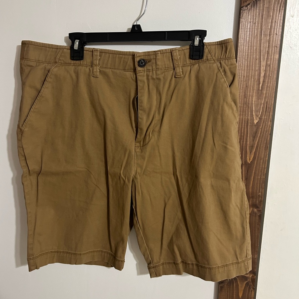 Classic Men's Brown Flat Front Shorts